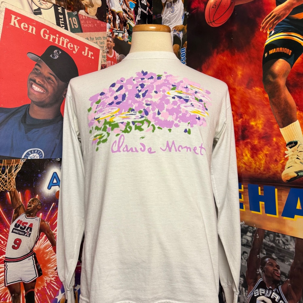 Mens Claude Monet Art Long Sleeve T Shirt Saint Louis Art‎ Museum White Sz XL